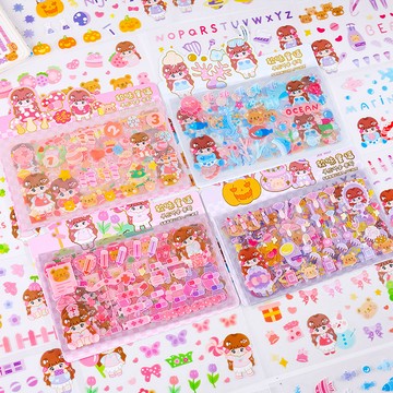 🍋檸檬青🍋台灣現貨特價售完無補軟味童話系列超可愛卡通PVC防水貼紙4款10張入模切無需自行剪裁手帳裝飾素材