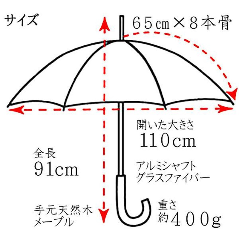 傘 レディース 65cm 晴雨兼用 長傘 雨傘 大人 かわいい HATCHIBRAFOR