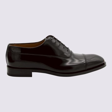 Salvatore Ferragamo Black Leather Lace Up Shoes