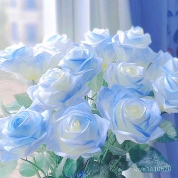 ins風永生花 仿真花 永生花 玫瑰花 不凋花 幹燥花 碎冰藍玫瑰仿真花假花義烏假花高級感拍照道具520情人節禮物批髮