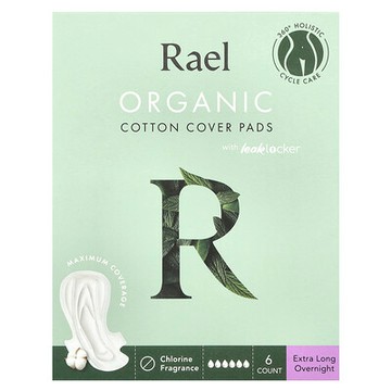 Rael, 有機棉護墊，夜用加長型，6 片