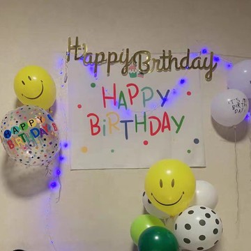 國網紅ins生日派對背景墻拉旗掛布 寶寶生日布置裝飾拍照道具