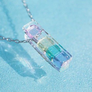 瓷磚琉璃(Tairu [櫻花粉彩]) 鍊式項鍊[棉線、銀925可選] [Made-to-order]