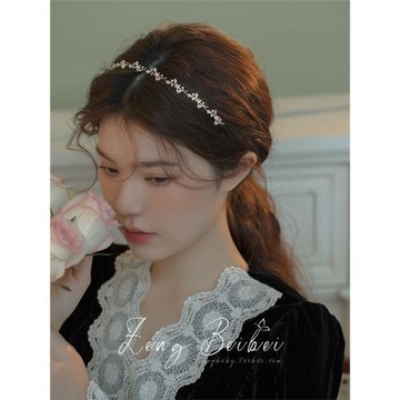 仙氣十足~梔子花森系發箍 超仙百搭發卡復古網紅高級細邊外出頭箍