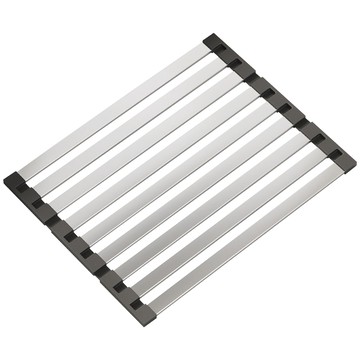 瀝水籃/盤 304不鏽鋼可折疊矽膠寬邊瀝水架(45cm)
