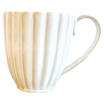 Ciao Li 僑俐餐瓷 日式菊型系列馬克杯 陶瓷 可微波加熱 電鍋加熱  白色  1個