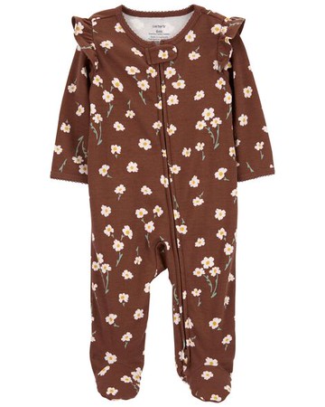 Baby Floral 2-Way Zip Cotton Sleep & Play