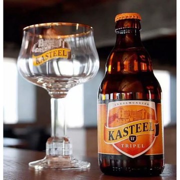比利時原裝進口·Kasteel卡斯特啤浮雕城堡酒杯高腳杯精釀啤酒杯