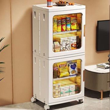 免運 折疊收納箱   免安裝收納零食柜子置物柜家用防塵置物架玩具儲物柜可折疊收納箱 快速出貨