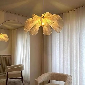 免運 吊燈 日式餐廳吊燈臥室法式感輕奢客廳餐廳主臥日式復古藝術花瓣吊燈S054快速出貨