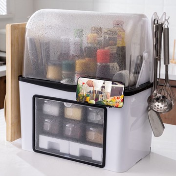 廚房置物架 刀架 掛壁式免釘○○┋▲✙【48小時出貨】多功能調料盒置物架調味瓶油鹽罐收納盒刀架廚房用品家用組合套裝