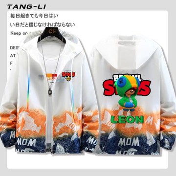 荒野亂斗BrawlStars貓咪凱特游戲周邊夏季超薄寬松防曬衣服外套男