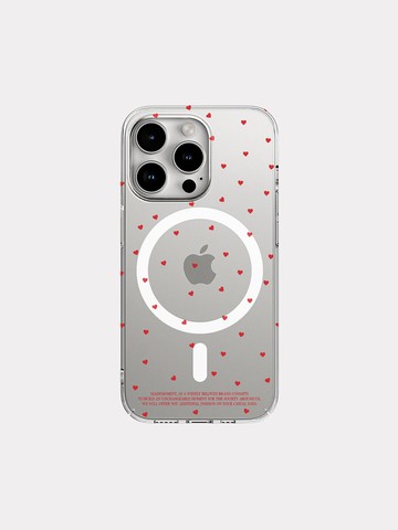 Dotty Love Design Clear Hard MagSafe Phone Case