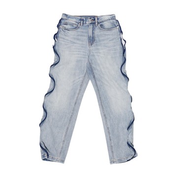 alexanderwang 漂白藍色弧形拉鍊長褲