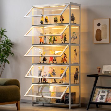 展示櫃 收納櫃 手辦展示柜透明防塵陳列柜樂高玩具亞克力展柜家用化妝品貨架書柜 可開發票