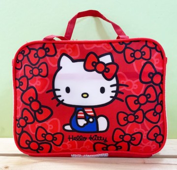 【震撼精品百貨】凱蒂貓_Hello Kitty~日本SANRIO三麗鷗 KITTY 收納袋/化妝袋-紅蝴蝶結#13059