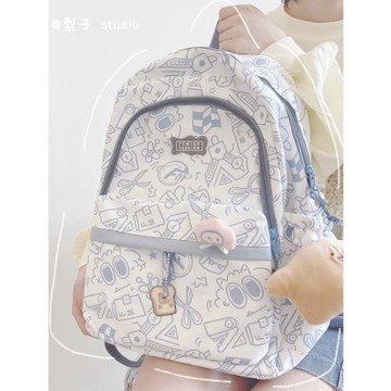 日系書包女 ins小眾原宿涂鴉設計雙肩包初高中大學生大容量背包