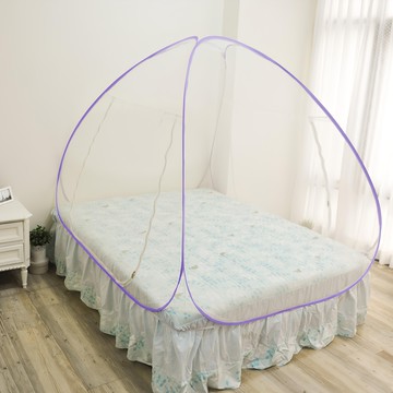 雙開門拉鏈彈開式 蒙古包蚊帳 加大6尺  米白色  190 x 180cm