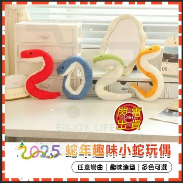 台灣現貨 可愛蛇玩偶 2025蛇年玩偶 蛇年吉祥物 仿真蛇玩偶 小蛇毛絨玩具 可愛擺件 小蛇公仔 饒手蛇 蛇布偶 春節蛇