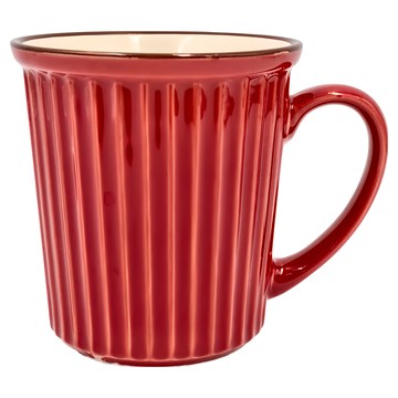 佐和陶瓷國際有限公司 刻紋馬克杯 紅色 300mL 耐熱溫度-30°C~100°C 日本製造  1個