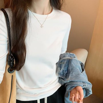 女裝雙面德絨長袖磨毛洋氣打底衫
