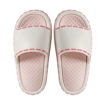 美美居家 輕盈舒適厚底室內拖鞋 3cm厚底 防滑鞋底 EVA材質  粉白  36~37