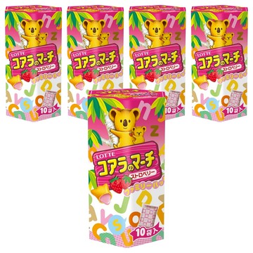 LOTTE 樂天 小熊餅 家庭號 草莓風味 10包  195g  5盒