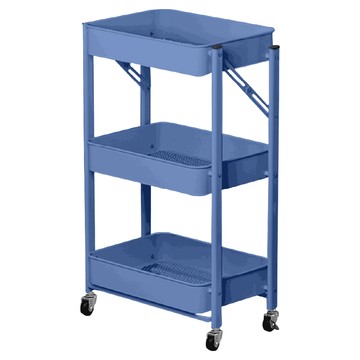 ONE HOUSE 免安裝折疊收納推車 LM-K313-5  3層  靜謐藍