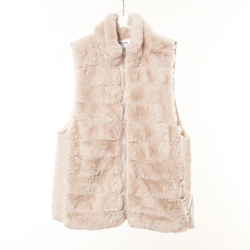 CLL巧玲瓏 仿皮草拼接鋪棉小立領背心 3674110