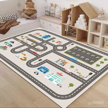 兒童地毯 遊戲墊 車道地墊 兒童地墊 停車場地墊 汽車地墊 汽車遊戲墊 交通遊戲墊 車車地墊 停車場爬行墊兒童房早敎地墊