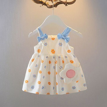 Mini baby🌷嬰兒公主裙小童裝夏裝女童連衣裙女寶寶假兩件吊帶裙子背心裙