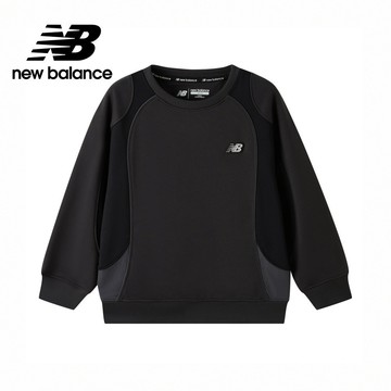 【New Balance】 NB 童裝長袖衛衣_中性_黑色_7ZG1503WBK