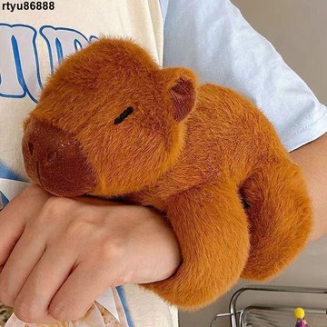 【唯家】毛絨公仔手環 玩偶手腕帶 手環腕趴趴公仔卡皮巴拉水豚玩偶啪啪圈可愛毛絨玩具網紅丑萌娃娃 送女友禮物 公仔玩具