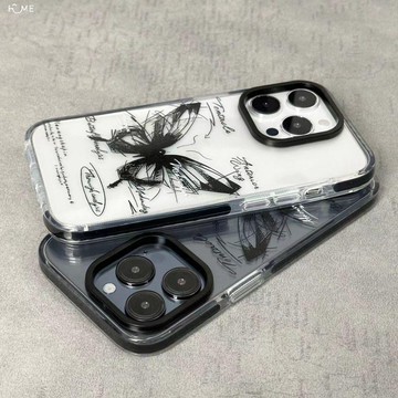 彩繪蝴蝶標本手機殼適用iPhone16/15/14Promax防摔軟保護套12/13MINI/7/8/15手機殼