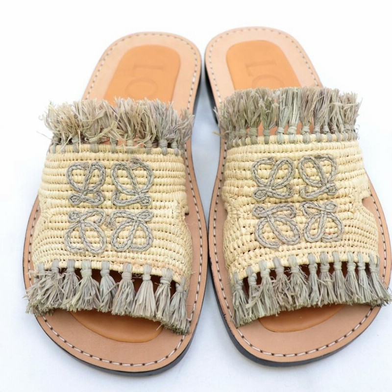 新品未使用！LOEWE ロエベ アナグラムラフィアミュールサンダル