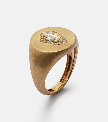 Kamyen Kite 18kt gold pinky ring with diamonds