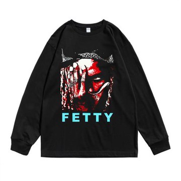 說唱歌手菲迪·瓦普Fetty Wap嘻哈饒舌街頭印花長袖T恤男女寬松