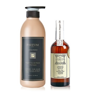 【Parfum 巴黎帕芬】小蒼蘭香氛精油洗髮精 600ml+香氛護髮油100ml(多款可選)