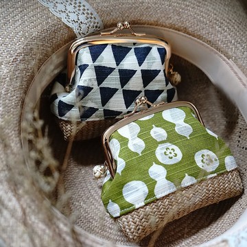 台灣味|京都奈設計藺草創意口金包|零錢包