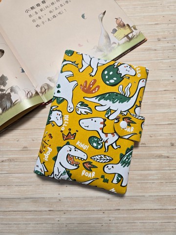 恐龍 拉鍊兒童手冊套 寶寶手冊套 書衣可繡字