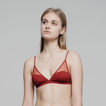 ornoir.co 紅色法式三角杯內衣薄款性感文胸