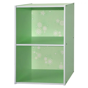 EASYHOME 花系列 兩層開放式二格組合櫃  綠色  60 x 42 x 28.5cm