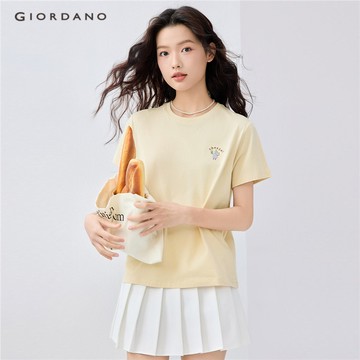 GIORDANO 女裝 水果刺繡短袖T恤13325328