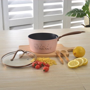 【SANRIO】HELLO KITTY玫瑰金系列 18公分單柄湯鍋