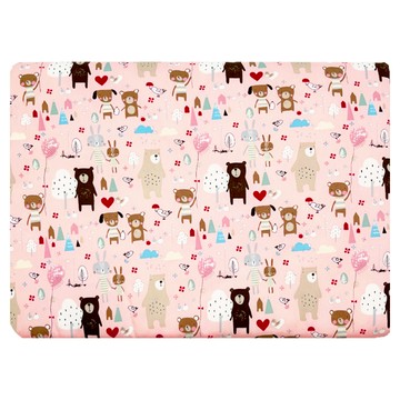 PUKU 藍色企鵝 棉柔印花被 動物森林粉 台灣製造 100%棉  75 x 100cm  75 x 100m  動物森林