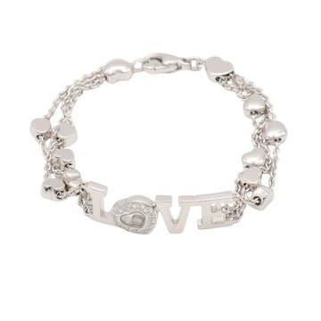 Chopard 蕭邦 Happy Diamonds 手鍊 18K白金 鑽石 【二手名牌BRAND OFF】