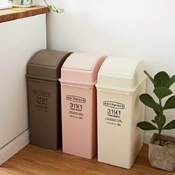 日本 like-it earthpiece 擺動式垃圾桶 25L - 綠色