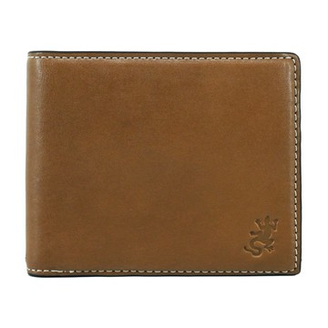 [平輸版]agnes b. 素面蜥蜴印紋兩折短夾-茶/真品平輸