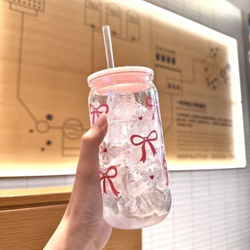 ✨臺灣出貨✨印花水杯女生高顏值塑料杯ins大容量卡通牛奶咖啡奶茶有蓋吸管杯