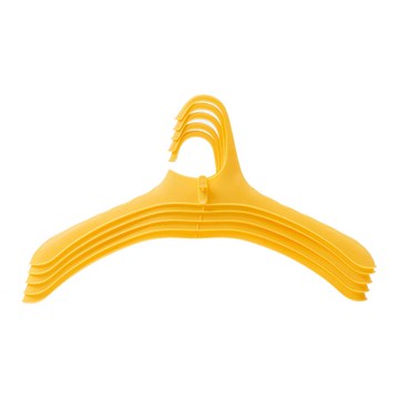 樂嫚妮 韓國製30支衣架套組/護肩無痕/堆疊收納/透氣防滑-(5色)黃色